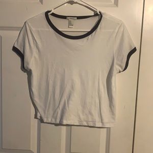 Blue and white crop top